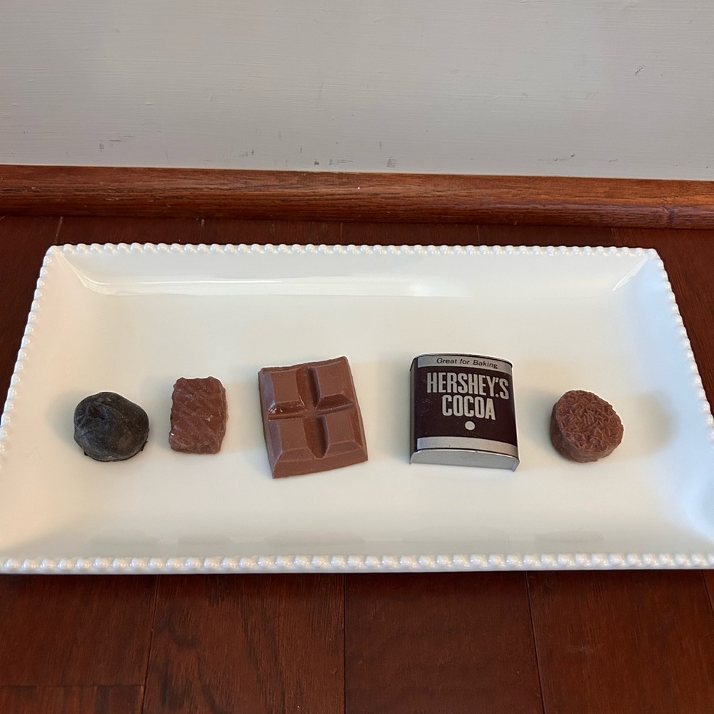 Lot of 5 Vintage HERSHEY Fridge Magnets Cocoa Candy Bar Chocolates retro USA